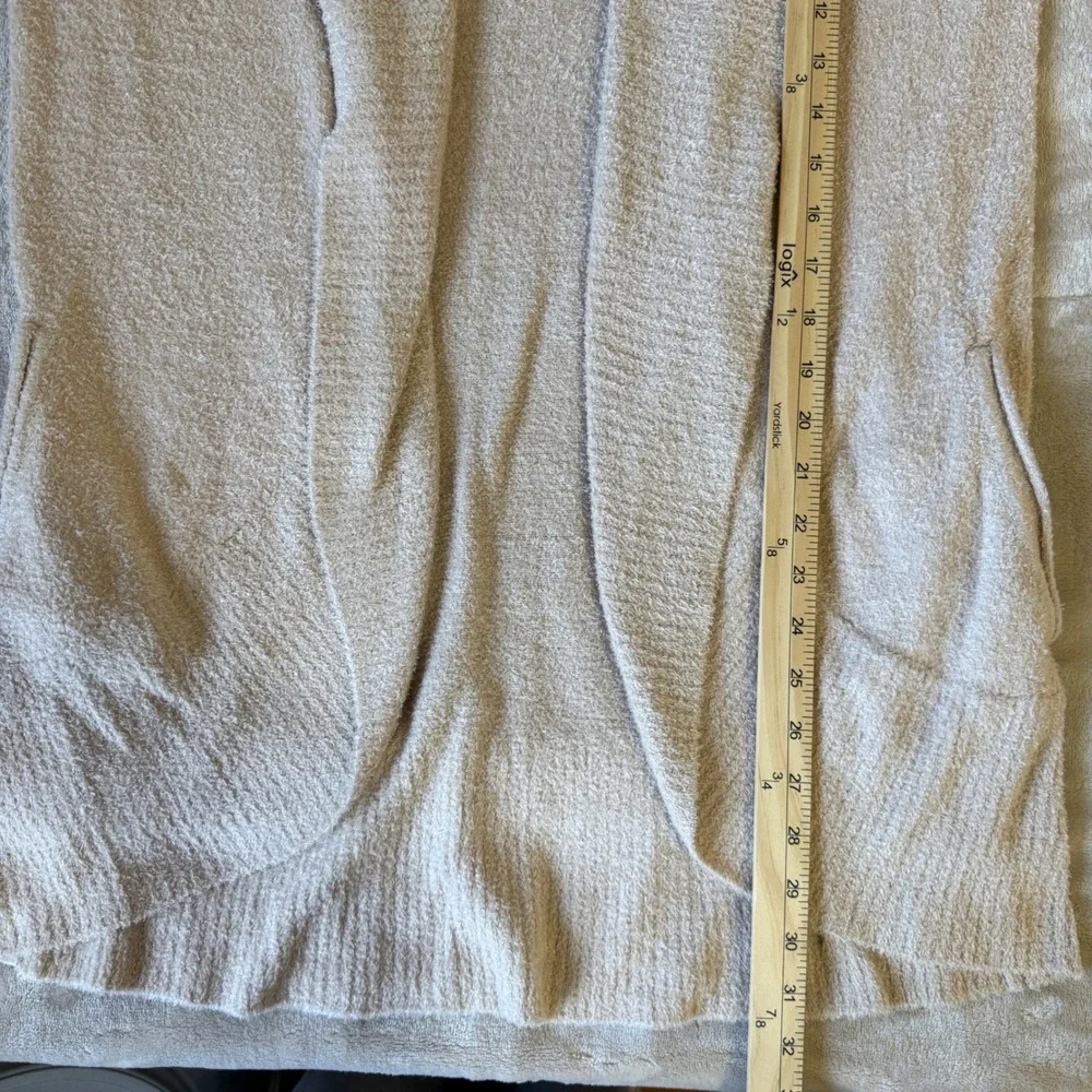 Barefoot Dreams CozyChic Lite Cardigan Shawl Collar Pockets Tan XS S - Picture 4 of 7